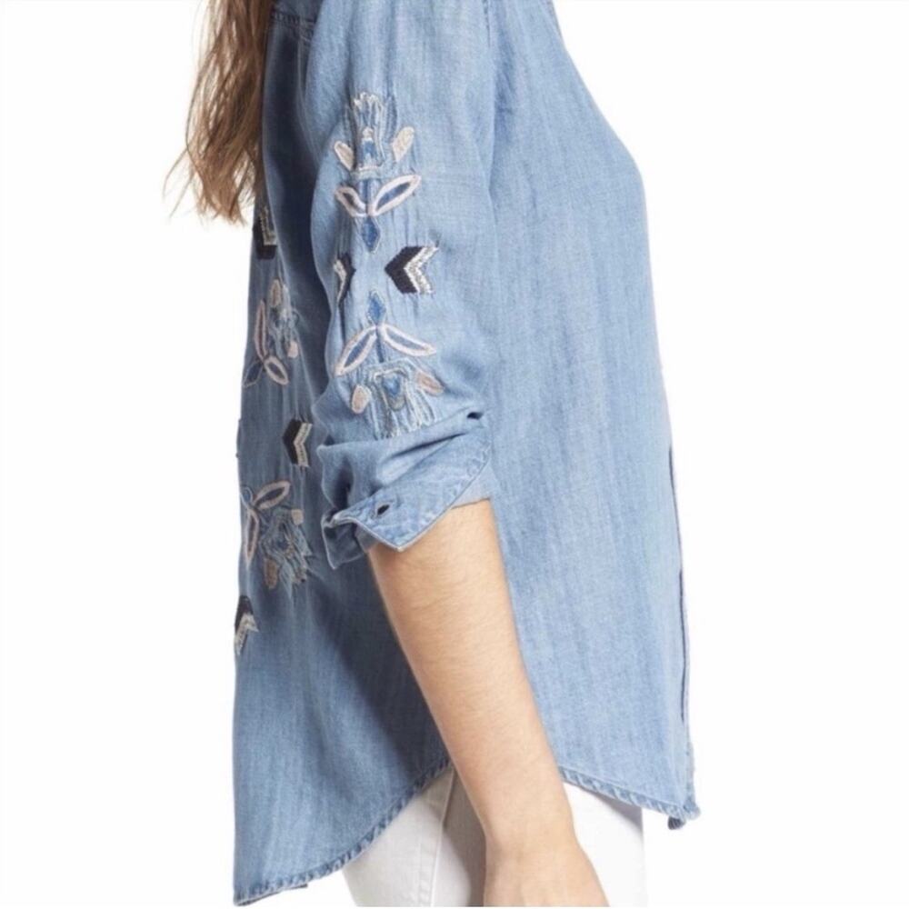 Rails Phoenix Aztec Embroidered Chambray Denim Bu… - image 2